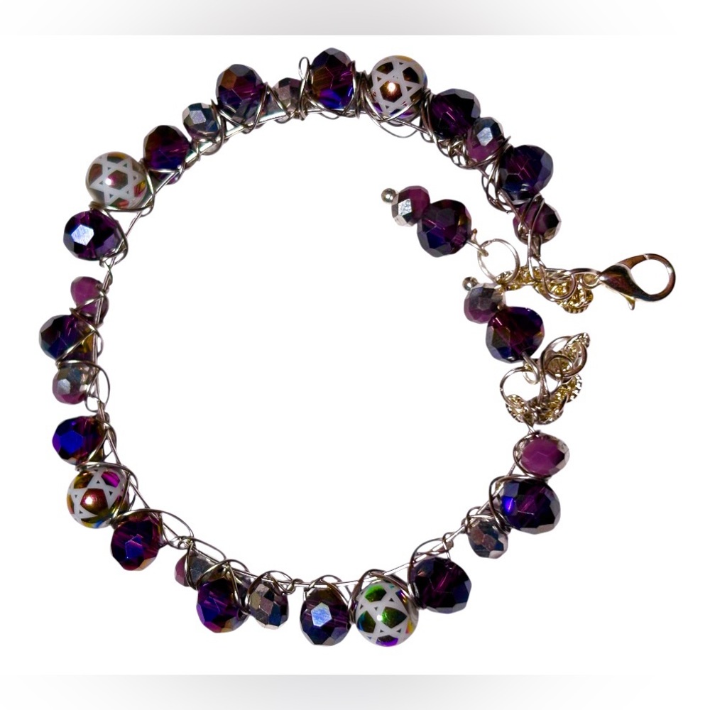 Bracelet with Austrian Crystals and Electroplated Beads - Picture 8 of 9